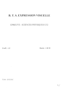 Sciences physiques 2001 BTS Expression visuelle