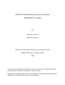 Rapport de recherches sur les traités - Traité no. 11 (1921