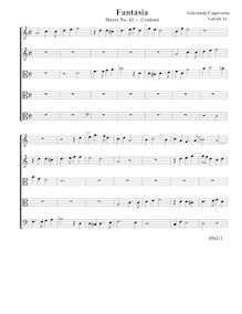 Partition complète (Tr Tr A T B), Fantasia pour 5 violes de gambe, RC 47
