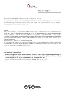 Municipia libera de l Afrique proconsulaire - article ; n°1 ; vol.143, pg 583-606