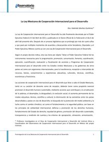 La Ley Mexicana de Cooperación Internacional para el Desarrollo