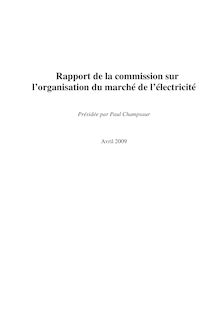 Rapport de la commission sur l organisation du marché de l électricité.