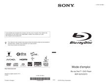 Notice Lecteur Blu-ray Disc Sony  BDP-S373