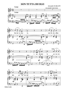Partition complète (low), Son tutta duolo, Scarlatti, Alessandro