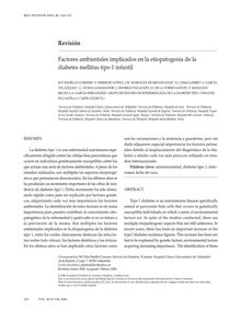 Factores ambientales implicados en la etiopatogenia de la diabetes mellitus tipo 1 infantil