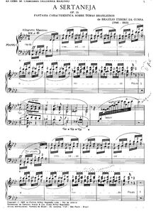 Partition complète, A Sertaneja, Op.15, Fantasia Carateristica Sobre Temas Brasilieros