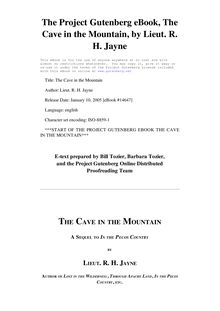The Cave in the Mountain - A Sequel to In the Pecos Country / by Lieut. R. H. Jayne