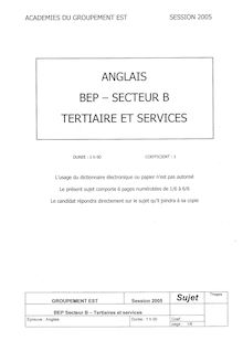 Anglais 2005 BEP - Métiers de la comptabilité