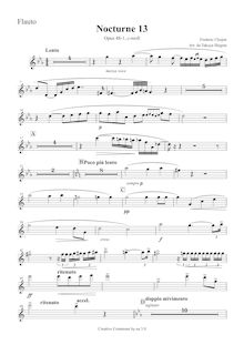 Partition flûte, nocturnes, Chopin, Frédéric