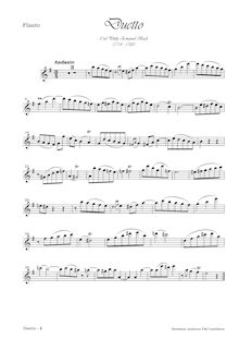 Partition flûte , partie, Duet pour flûte et violon, E minor, Bach, Carl Philipp Emanuel