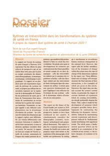 Rythmes et irréversibilité dans les transformations du système de santé en France - article ; n°1 ; vol.1, pg 45-51