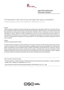 Comparaison des structures par âge des pays européens - article ; n°1 ; vol.18, pg 71-81