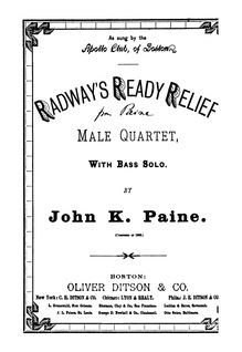 Partition complète, Radway s Ready Relief, F major, Paine, John Knowles