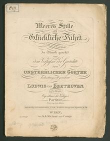 Partition complète, Meerestille und gluckliche Fahrt, D major, Beethoven, Ludwig van