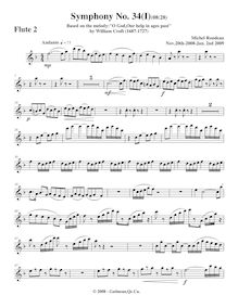 Partition flûte 2, Symphony No.34, F major, Rondeau, Michel