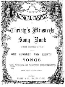 Partition Books 1-3, pour Christy s Minstrels  Song Book, Various