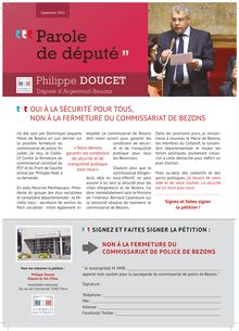 La lettre du député, Philippe Doucet, député d Argenteuil-Bezons : commissariat de Bezons