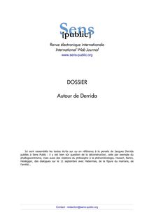 Dossier: Autour de Derrida