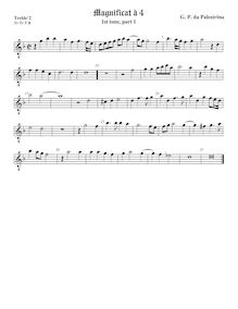 Partition aigu 2 viole de gambe, octave aigu clef, Magnificat Primi Toni