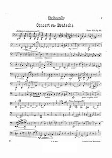 Partition violoncelles, Concerto A-moll für Bratsche und Orchester, Op.68