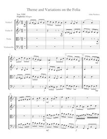 Partition Variation VIII, Theme et Variations on pour Folia, Pacheco, John Manuel