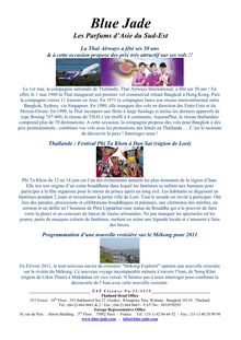 Newsletter Juin 10 à la Thaïlande et l - Blue Jade