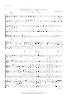 Partition Vocal Score, Requiem en F minor, Requiem ex F con terza minore