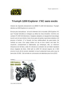Triumph 1200 Explorer :l XC sans excès