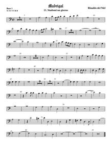 Partition viole de basse 1, Madrigali di Rinaldo del Melle, gentilhumo fiamengo, a sei voci : Novamente composti & dati im luce par Rinaldo del Mel