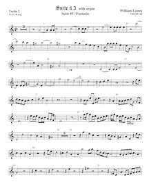 Partition viole de gambe aigue 2,  No.3 pour 3 violes de gambe et orgue