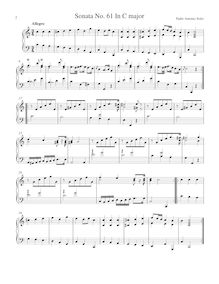 Partition Sonata R.61 en C major, clavier sonates R.61-70, Soler, Antonio