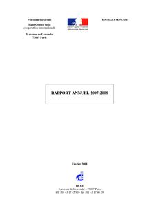 Rapport annuel 2007-2008 du Haut Conseil de la coopération internationale