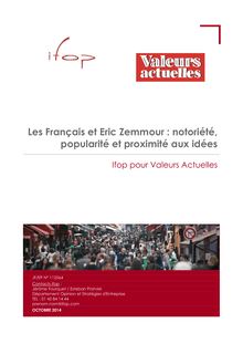Les Français et Eric Zemmour : notoriété, popularité et proximité aux idées