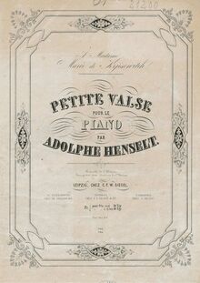 Partition complète, 2 Petites Valses, Op.28, Henselt, Adolf von
