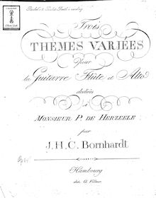 Partition parties complètes, 3 Thêmes Variées, Op.146, Bornhardt, Johann Heinrich Carl