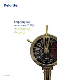 Shipping tax overviews: Attention all shipping