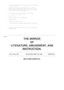 The Mirror of Literature, Amusement, and Instruction - Volume 19, No. 547, May 19, 1832