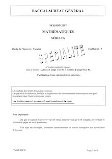Sujet maths Bac Alger ES specialite