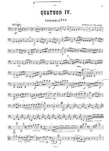 Partition violoncelle, corde quatuor No.14, Death and the Maiden