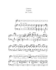 Partition voix et partition de piano, España, Chabrier, Emmanuel