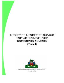 BUDGET DE L EXERCICE 2005-2006 EXPOSE DES MOTIFS ET DOCUMENTS ...