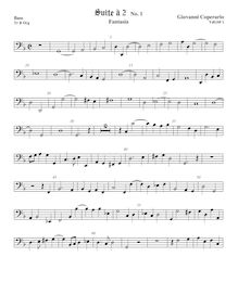 Partition viole de basse,  pour 2 violes de gambe et orgue, G minor