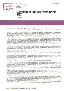 Comptes nationaux trimestriels - SEC. 4/1991 Trimestriel