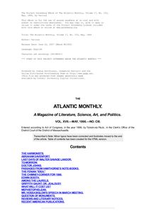 The Atlantic Monthly, Volume 17, No. 103, May, 1866