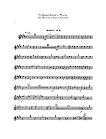 Partition trompette 1, 2 (en D, Transposed en B♭), Le nozze di Figaro