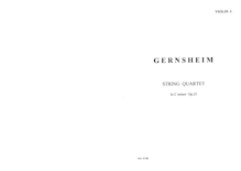 Partition parties complètes, corde quatuor No.1, Erstes Streichquartett in c-moll