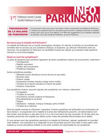 PROGRESSION DE LA MALADIE DE PARKINSON