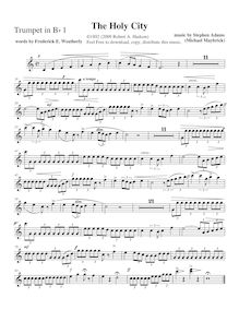 Partition trompette 1 (B♭), pour Holy City, Maybrick, Michael