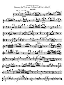 Partition flûte, Romance pour violon et orchestre, F Major, Beethoven, Ludwig van