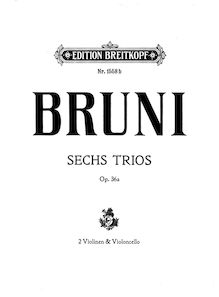 Partition violon 1, 6 Trios pour 2 violons et viole de gambe, Op.36 par Antonio Bartolomeo Bruni